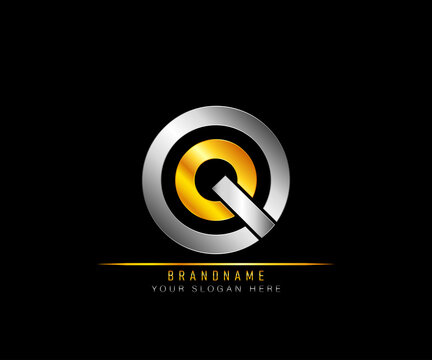 Creative elegant trendy modern monogram logo design silver and gold color OQ initial based Alphabet icon logo. Initial letter OQ logo template. Luxury O Q logo template.