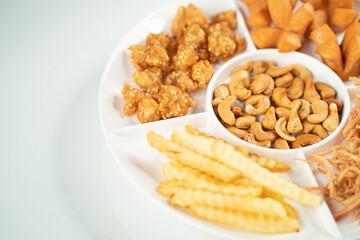 Thai snacks with white background 