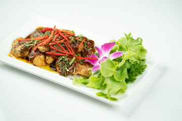 Thai food, fish curry paste