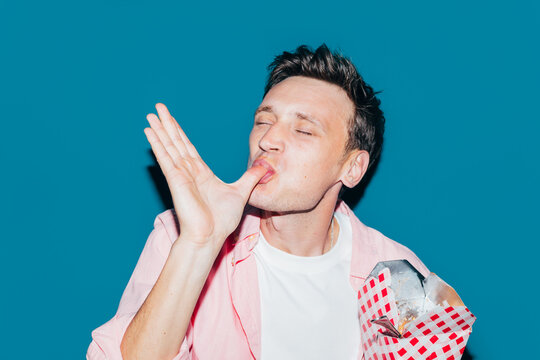 Man Eating Pasta 