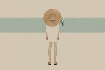Woman on the beach illustration