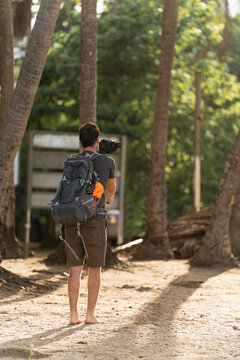 barefoot man recording