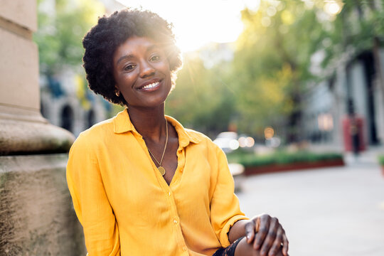 Portrait of happy beautiful woman