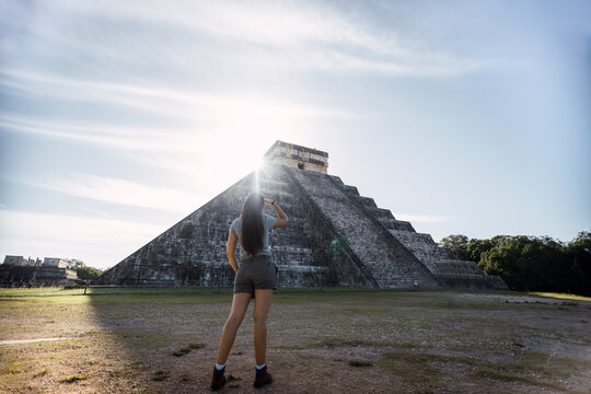 Tourist at Chichen Itza