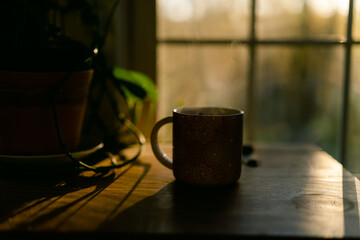 hot drink on cozy morning