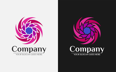 Abstract Colorful Spiral Ornament Logo Design with Creative Geometric Luxurious Style Concept.