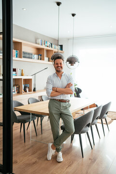 Self assured male entrepreneur at home