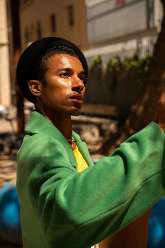 Fashionable black man at street portrait