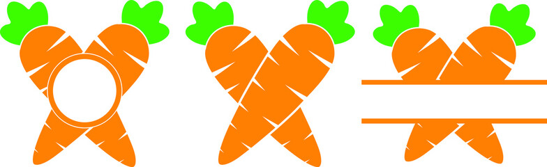 Easter Carrot Carrot Split Name Frame