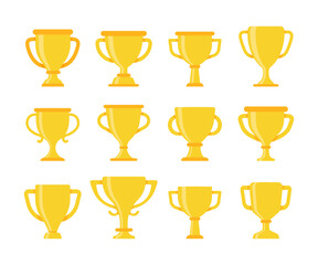 golden trophy For the winners of the sport achievement award concept