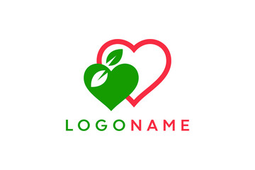 Love and leaf concept. Very suitable for symbol, logo, company name, brand name, personal name, icon and many more.
