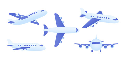Passenger plane flying in the sky side view. travel concept - obrazy, fototapety, plakaty