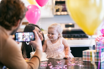 First Birthday Cell Phone Photo