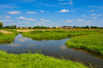 Crossing the rivers Welna and Nielba. Wagrowiec, Greater Poland Voivodeship, Poland.
