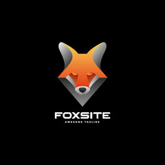 Obraz premium Vector Logo Illustration Fox Gradient Colorful Style.