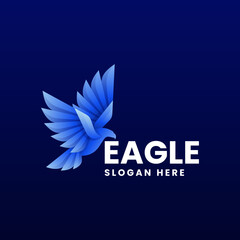 Vector Logo Illustration Eagle Gradient Colorful Style.