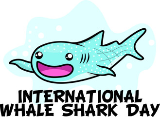 Obraz premium INTERNATIONAL WHALE SHARK DAY VECTOR ILLUSTRATION