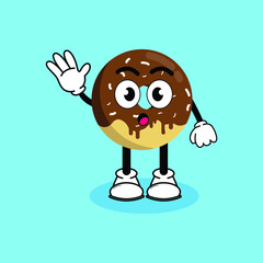 Illustration vector graphic cartoon character of cute mascot Donut with pose. Suitable for children book illustration.