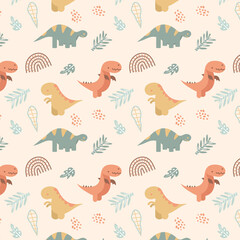 Scandinavian Dino Seamless Pattern Print for Wallpaper, Wrapping,  Accessories, Invitations