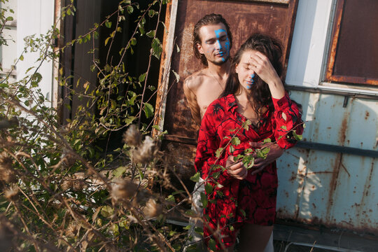 Story of a young couple. All day at sea shore house. together.