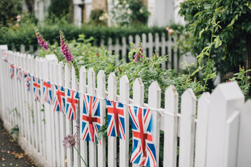 Union Flags on Picket Fence