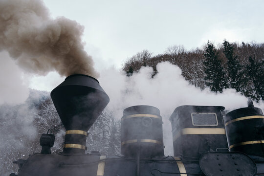 Vintage steam train detail