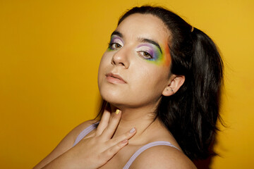 Positive and confident gesture from the front