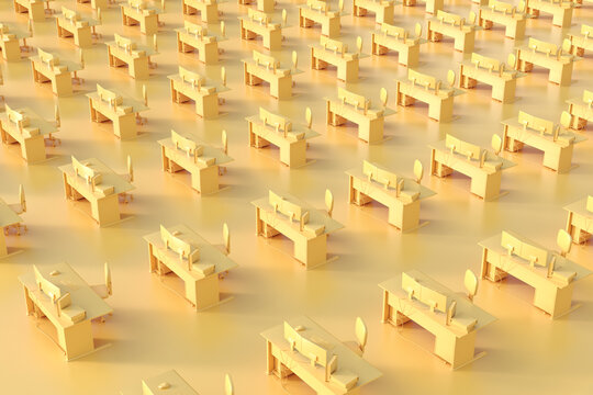 Empty desks
