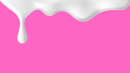 White paper cut wavy shape on pink color background.