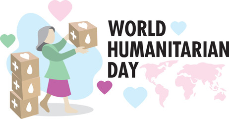 world humanitarian day vector illustration