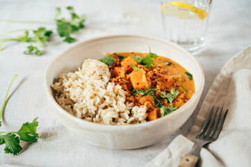 Vegetable and lentil curry