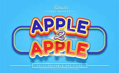 editable apple 2 apple text effect.logo text.typhography logo