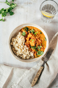 Vegetable and lentil curry