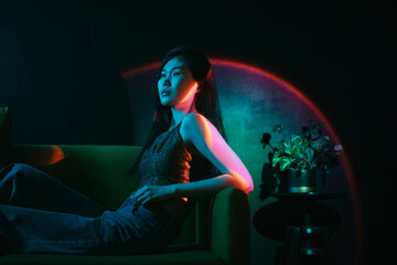 Portrait With Rainbow Light