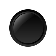 Fototapeta na wymiar black rounded button isolated on white background