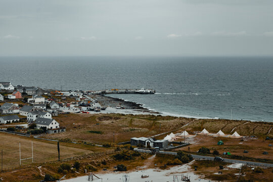 a little town at the aran island of inis oirr, ireland