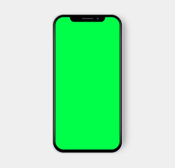 Green Screen Modern Notch Display Smartphone Mockup Template Illustration Technology