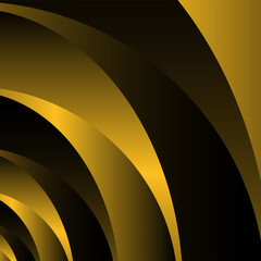 Abstract curve stripe pattern background in gold and black gradient color