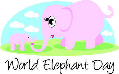 WORLD ELEPHANT DAY MOM AND SON