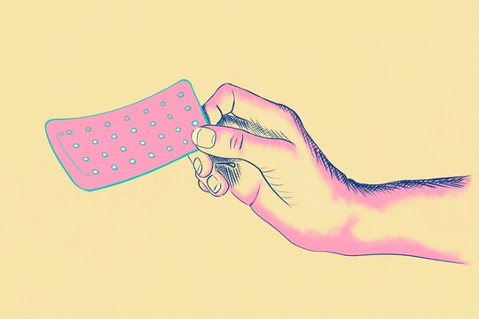 Hand holding blister pack of medication