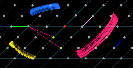 Abstract Lattice Configuration with Freehand Brush Strokes