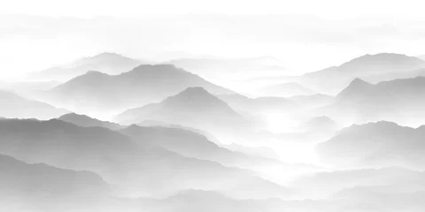 Meubelstickers bergen en wolken © feng