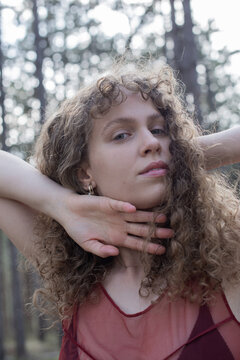 Portrait of girl with curly hair