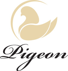 LOGO BEAUTY PIGEON VECTOR ILLUSTRATION