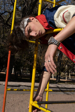 Man playing in the park