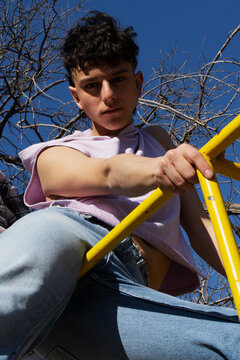 Man playing in the park