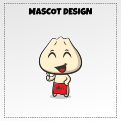 Asia Food Logo Dimsum Mascot Illustration Vector Design