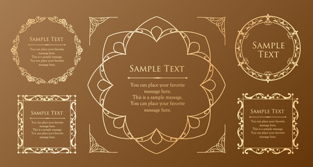 オシャレなフレーム。デザインテンプレート。ゴージャスな額のセット。