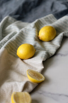 Organic lemons in kitchen