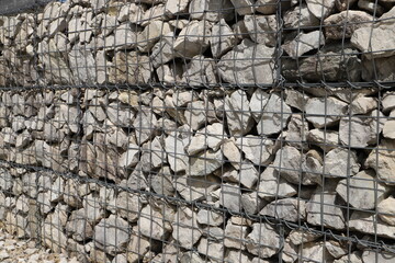 gabions with stones as visual protection
